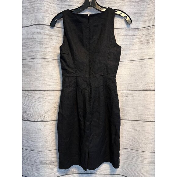 J.Crew Black Linen Blend Sleeveless Sheath Dress 00P - Picture 3 of 5